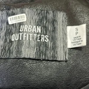 Urban Outfitters Black Faux Vegan Leather Button Up Long Coat Rain Jacket Sz S thumbnail 4