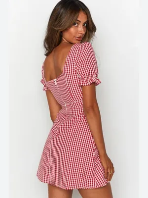Beginning Boutique Mercury Mini Red Gingham Dress Size Small thumbnail 2
