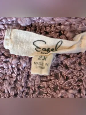 Women’s easel Dusty Pink Striped Crewneck Sweater with Red Accents Size 2X thumbnail 5
