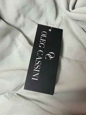 NWT XL Oleg Cassini Sage Blossom Gown Women’s Strapless Embroidered Bodice Maxi Dress thumbnail 7