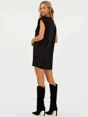 Beach Riot Mirabel Sequin Dress Black Festival Stage Coach Womens Size S thumbnail 3