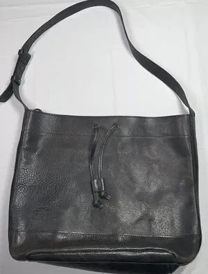 Lucky Brand Pebbled Leather‎ Tote Shoulder Bag Gray Unlined 14x12x6" thumbnail 1