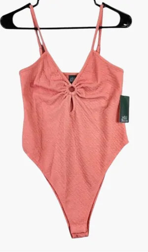 Wild Fable NWT. Coral Cutout Spaghetti Strap Bodysuit thumbnail 1