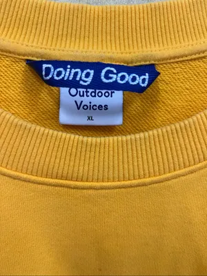 Outdoor Voices Yellow Crewneck with Red "Y'all" Graphic size XL thumbnail 2
