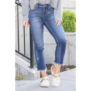 NWT Flying Monkey Stunned Straight Leg Jeans Size 27 Distressed Dark‎ Wash thumbnail 12