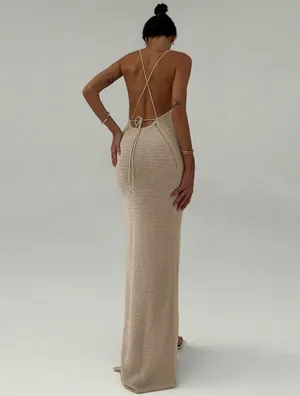Khaki Beach Maxi Dress thumbnail 2