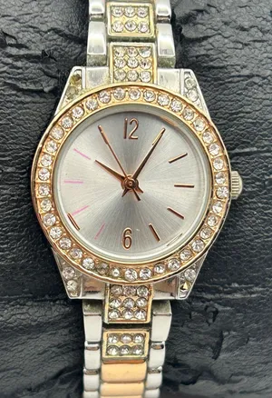 Women’s Two-tone Silver and Rose-gold Crystal Accented Analog Watch Working thumbnail 1