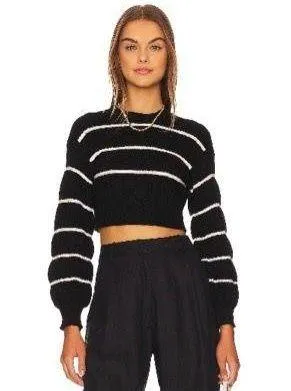 Revolve Sweater Striped Cropped thumbnail 1