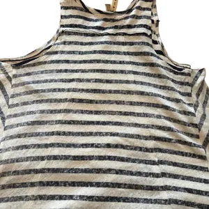 Free People black and white striped‎ inside-out tank top size s cotton thumbnail 2