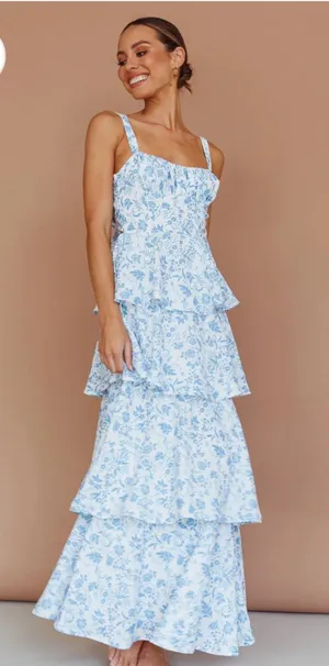 Selfie Leslie Dress Provence Bloom Tiered - L thumbnail 1