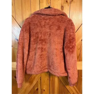Joy Lab Women's Orange Fleece Jacket Size Large Full Zip (3348) thumbnail 5