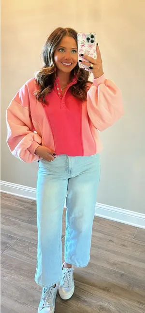 Colorblock Boutique Sweatshirt Pink Size M thumbnail 1