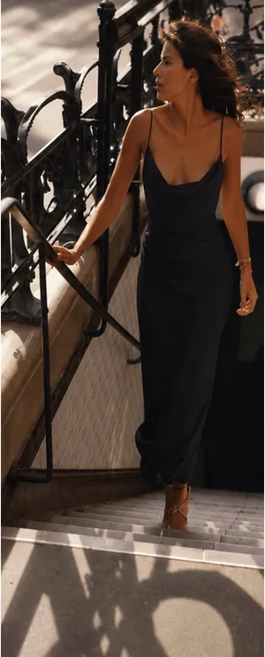 Zara Black Cowl Neck Bodycon Slip Evening Dress Womens Size S thumbnail 2