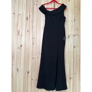 NWT Lulus Iconic Sophistication Black One-Shoulder Asymmetrical Maxi Dress Sz L thumbnail 2