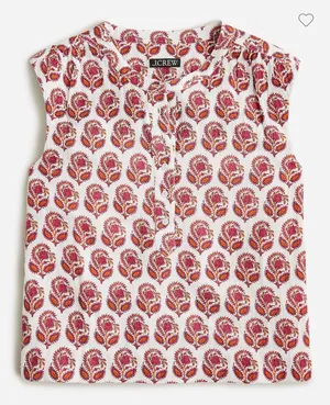 J.Crew Gauze Sleeveless Paisley Top thumbnail 1