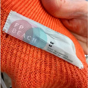 Free People Beach Orange Slouchy Mock Neck Oversized Sweater M thumbnail 3