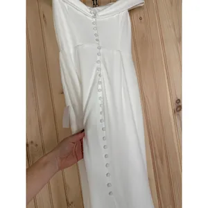 Lulus Arienne White Off-the-Shoulder Mermaid Maxi Dress Wedding Elegant Medium thumbnail 9