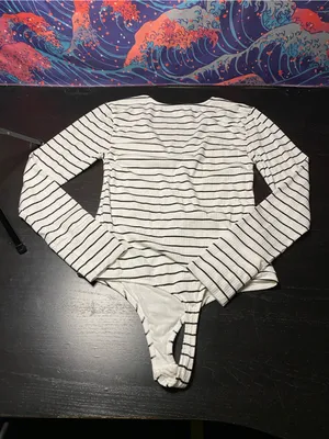 Pilcro White Ribbed Crewneck Top thumbnail 5
