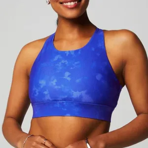 Fabletics No-Bounce High Impact Sports Bra in Admiral Blue Solar Dye Small thumbnail 1
