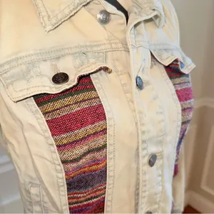 Free People Baja Tapestry Light‎ Wash Jacket size 6 thumbnail 3