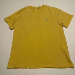 Polo Ralph Lauren T-Shirt Women Large Yellow Blue Pony Crew Neck Short Sleeve thumbnail 1