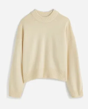 Madewell SoftWool Boxy Crewneck Sweater Heather cloud size small winter fall thumbnail 1
