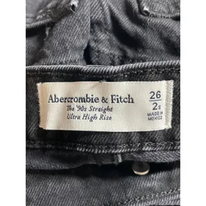 Abercrombie & Fitch Women's Black Ultra High Rise Straight Denim Jeans Pants 2 thumbnail 5