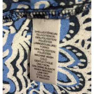 LOFT Maxi Dress Blue Paisley Criss Cross Back Boho Wedding Party‎ Coastal M thumbnail 9