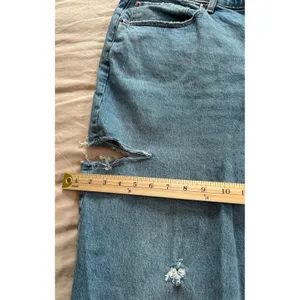 Abercrombie & Fitch Curve Love 90s Baggy Low Rise Distressed Jeans Blue 34 18R thumbnail 5
