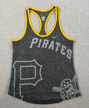 Pittsburgh Pirates Nike Women's Medium Athletic Cut Racerback Tank Top MLB Gray thumbnail 1