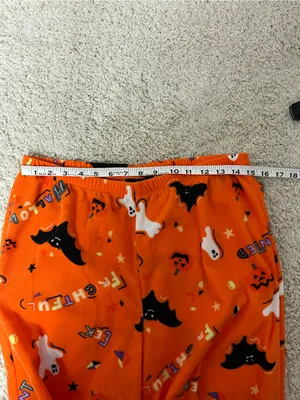 Cozy Orange Halloween Print Women's Pajama Pants thumbnail 5