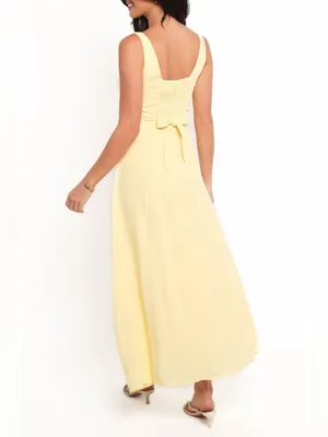 NWT Petal & Pup Archer Sleeveless Fit & Flare Midi Dress Butter Yellow Small thumbnail 2