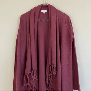 Garnet Hill Cotton-Cashmere Blend Fringed Rodeo Cardigan Size XS‎ Western Boho thumbnail 4