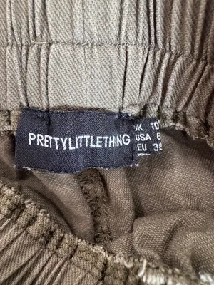 PrettyLittleThing Olive Green Cargo Pants Size 6 Wide Leg Utility thumbnail 4