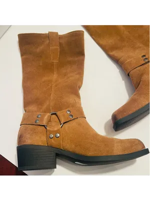 Steve Madden RUSKIN Moto boots Brown Chestnut Suede Leather country Cowgirl 8M thumbnail 9