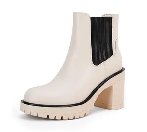 NEW Platform Lug Sole Ankle Boots Chunky Block Heel Seam Booties 6.5 thumbnail 1