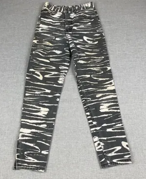 Vintage Guess By Georges Marciano Jeans Womens 28 Gray Zebra Skinny Ankle Zip thumbnail 1