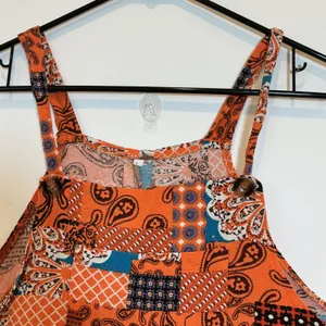 Vtg Patchwork Paisley Wide‎ Leg Overalls Jumpsuit Boho Festival Cottagecore S/M thumbnail 4
