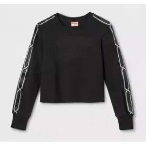 Hunter for Target Womens 1X Black Sweatshirt‎ Logo Tape Sleeve Sweater Casual thumbnail 1