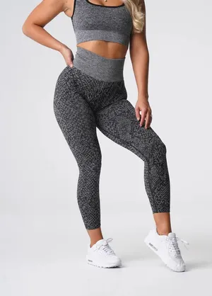 NVGTN Leggings Womens‎ Medium Grey Snakeskin Seamless High Waist Activewear Gym thumbnail 1