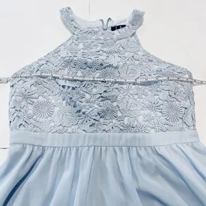 Lulus‎ Lover's Game Baby Blue Lace Chiffon Halter Skater Dress XL thumbnail 9