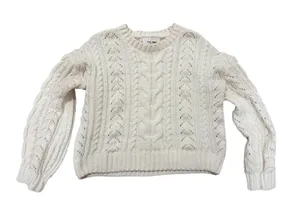 Pink Rose Cream Cable Knit‎ Cropped Sweater – Size M thumbnail 1