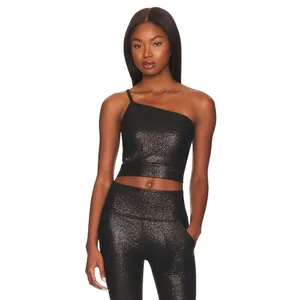 Beyond Yoga SoftShine Wanderlust Cropped Tank Stardust Foil Black Bronze Womens thumbnail 4