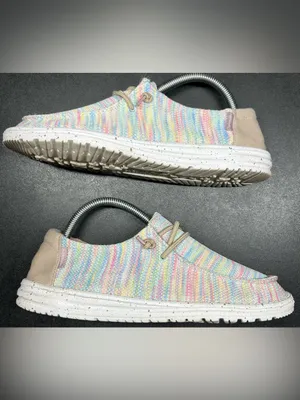 Hey Dude Women’s Size 9 Wendy Sox Rainbow Aurora White Slip On Shoe thumbnail 2