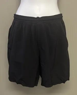 Lululemon Women’s Pull-On Elastic Black Athletic Shorts Drawstring Pockets-Med thumbnail 1