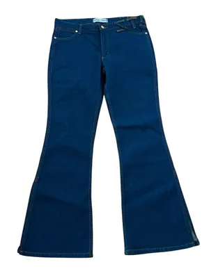 STAUD x WRANGLER The Bikini High Rise Flare Leg Jean Dark Rinse Size 32 NEW thumbnail 1
