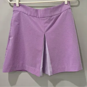 Puma Women's Pleated Golf‎ Tennis Skirt Purple White striped skort thumbnail 1