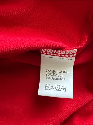 Women's Red V-Neck Short Sleeve Top with button embellishments Size Medium thumbnail 5