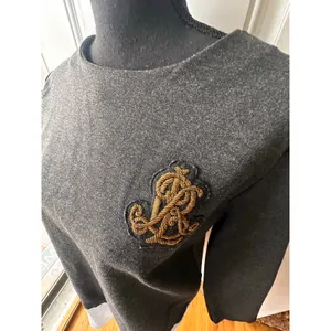 Layered Crest Tunic Sweater Lauren Ralph Lauren Knit Top Size M thumbnail 4
