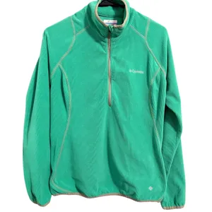 Columbia Green Fleece Half Zip Pullover Sweatshirt‎ Top Women's M/M thumbnail 1